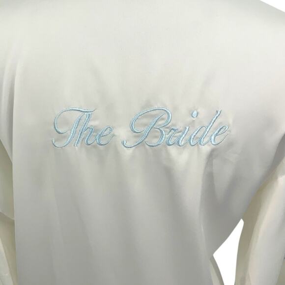 In Bloom by Jonquil Open Front White Satin Bride Robe Size Large NWOT - Picture 4 of 10